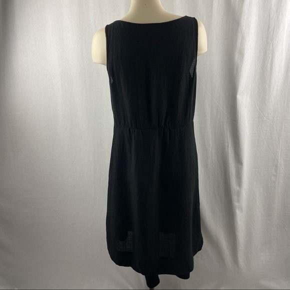 Eileen Fisher Black Linen Blend Sleeveless Dress with Side Pockets S - Picture 2 of 9